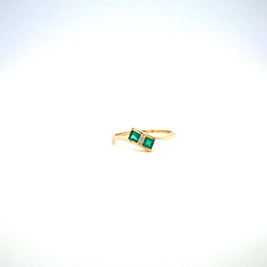 Emerald and Diamond Ring in 14K Yellow Gold - KGR 17099-0