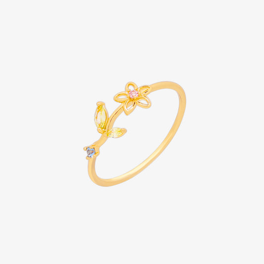 Peridot flower ring-0